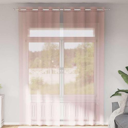 vidaXL Gordijnen voile met doorvoertules 2 st 140x260 cm, Huis en Inrichting, Stoffering | Gordijnen en Lamellen, Nieuw, Verzenden