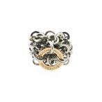 Artistieke zilveren ring met 18 Krt. Gouden cirkel | Pian..., Sieraden, Tassen en Uiterlijk, Ringen, Gebruikt, Overige kleuren
