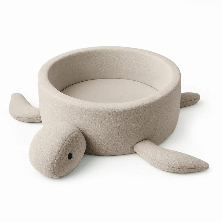MeowBaby® Bouclé Ballenbak Turtle Beige – Sensorisch, Kinderen en Baby's, Speelgoed | Overig, Jongen of Meisje, Nieuw, Verzenden