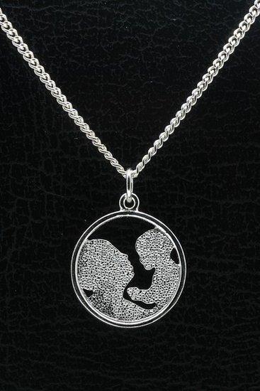 Zilveren Moeder met kind ketting hanger, Sieraden, Tassen en Uiterlijk, Kettinghangers, Verzenden
