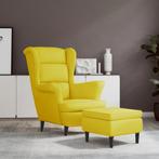 vidaXL Fauteuil met voetenbank fluweel mosterdgeel, Huis en Inrichting, Fauteuils, Verzenden, Nieuw
