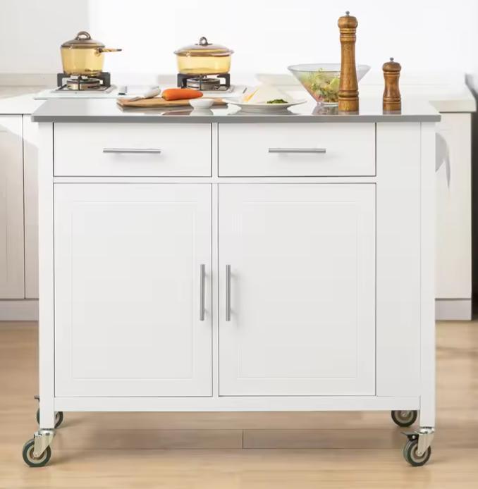 Keukentrolley met RVS Blad en Veel Opbergruimte – 107 cm, Huis en Inrichting, Keuken | Keukenelementen, Nieuw, Verzenden