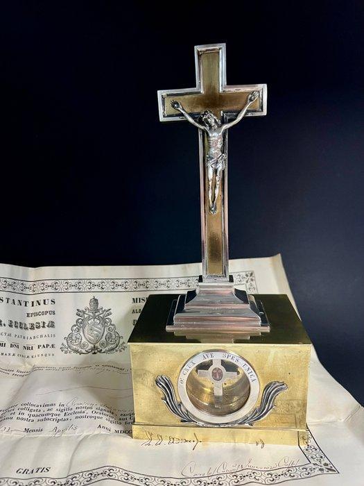 Reliekhouder - Zilver, Messing - 1750-1800 - Relikwie van, Antiek en Kunst, Kunst | Niet-Westerse kunst