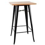 Statafel | BISTRO | Hout/Staal | Essenhout Blad | Zwart, Verzenden, Nieuw in verpakking