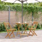 vidaXL Tuintafel inklapbaar 60x60x75 cm massief acaciahout, Verzenden, Nieuw, Hout