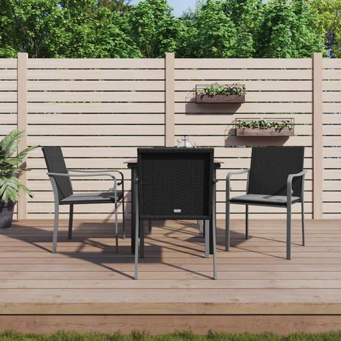 vidaXL 5-delige Tuinset met kussens poly rattan en staal, Tuin en Terras, Tuinsets en Loungesets, Tuinset, Nieuw, 4 zitplaatsen