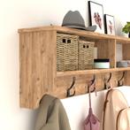 [en.casa] Wandkapstok Åstorp met 2 vakken 37x120x22 cm eiken, Huis en Inrichting, Verzenden, Nieuw