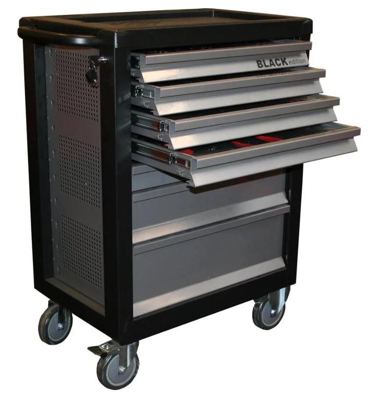 Gereedschapswagen gevuld 1125 delig black edition, Doe-het-zelf en Verbouw, Gereedschapskisten, Nieuw, Verzenden