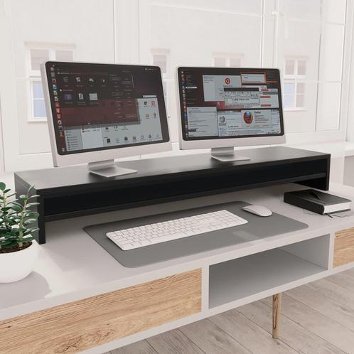 vidaXL Monitorstandaard 100x24x13 cm bewerkt hout zwart, Audio, Tv en Foto, Televisie-accessoires, Nieuw, Verzenden