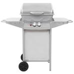 Gasbarbecue en grill met 2 kookzones roestvrij staal zilver, Nieuw, Verzenden