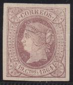 Spanje 1864 - Isabel II. 19 kwartjes, violet. - Edifil 66, Gestempeld