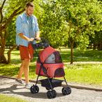 TRUUSK Opvouwbare Hondenbuggy Oxford Rood 67x45x96cm Kleine, Verzenden, Nieuw