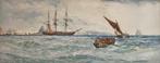 Thomas Bush Hardy (1842-1897) - Shipping at Plymouth, Antiek en Kunst, Kunst | Schilderijen | Klassiek