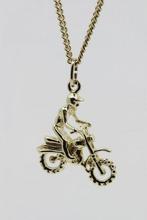 Gouden Crossmotor ketting hanger, Verzenden, Nieuw