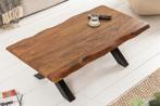 Massief houten salontafel MAMMUT 110 cm acaciaboomrand, Nieuw, Ophalen of Verzenden