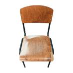 Houten retro stoel met metalen frame, 800x420x480 mm,, Ophalen of Verzenden, Gebruikt, Overige typen