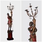 Candelabra vloerlamp - Hout - 192 cm - Moor - 1920 Ca, Antiek en Kunst