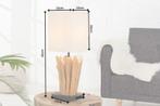 Handgemaakte drijfhout tafellamp EUPHORIA 45cm beige met, Huis en Inrichting, Lampen | Tafellampen, Ophalen of Verzenden, Nieuw