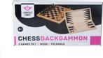 Schaak en Backgammon Opklapbaar | Longfield - Reisspellen, Verzenden, Nieuw
