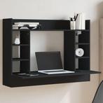 vidaXL Wandbureau 105x48x75 cm bewerkt hout zwart, Huis en Inrichting, Verzenden, Nieuw