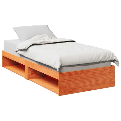vidaXL Bedbank zonder matras wasbruin 75x190 cm massief, Huis en Inrichting, Slaapkamer | Bedden, Bruin, Nieuw, Hout, Eenpersoons