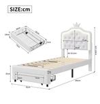 Gewatteerd Kinderbed met Kroonhoofdbord en LED-verlichting, Verzenden, Nieuw