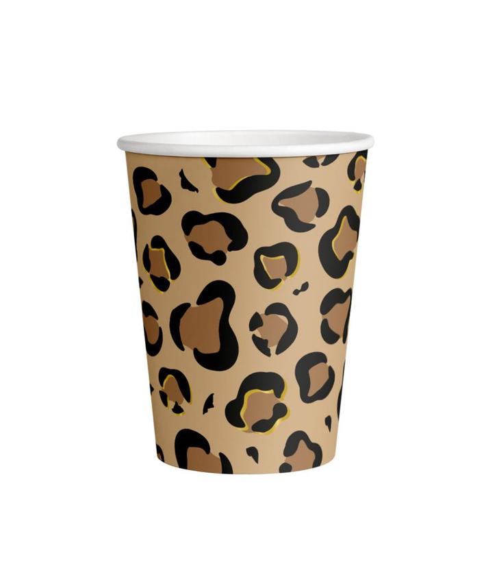 Panter Bekers 9cm 8st, Hobby en Vrije tijd, Feestartikelen, Nieuw, Verzenden