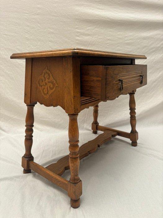 Bijzettafel - Antieke Bijzettafel met Lade met Gebogen en, Antiek en Kunst, Curiosa en Brocante