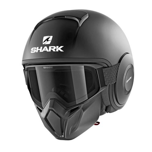 Shark Street Drak - Mat Zwart, Motoren, Kleding | Motorhelmen, S, Shark, Jethelm, Verzenden
