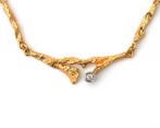 14 krt geelgouden Lapponia Spring Dew collier met diamant, Sieraden, Tassen en Uiterlijk, Gebruikt