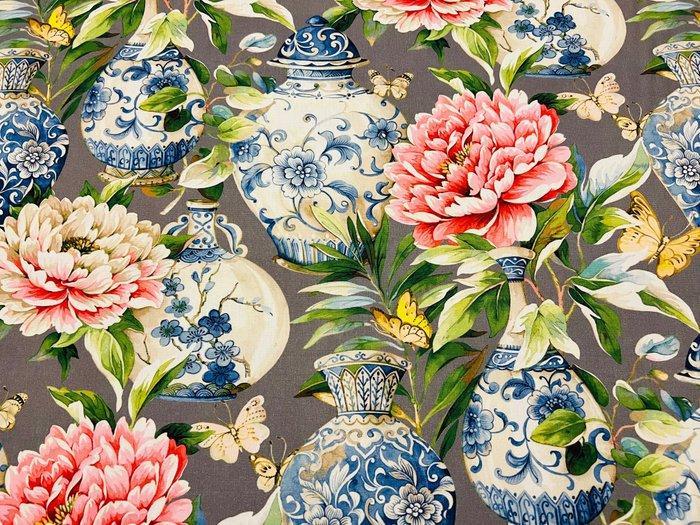 Bloeiende elegantie: Prachtige katoenstof Oeko Tex -, Antiek en Kunst, Antiek | Kleden en Textiel