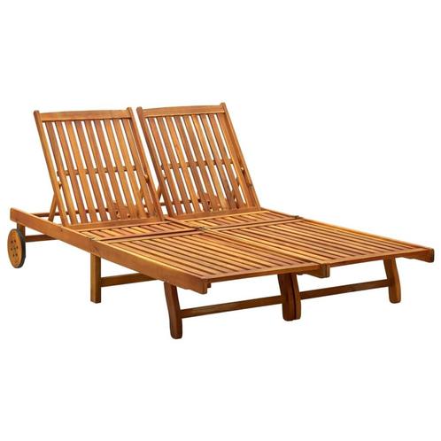 vidaXL Ligbed 2-persoons massief acaciahout, Tuin en Terras, Ligbedden, Nieuw, Verzenden