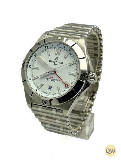 BREITLING CHRONOMAT GMT 40 AUTOMATIC WHITE, Sieraden, Tassen en Uiterlijk, Horloges | Heren, Staal, Zo goed als nieuw, Staal, Breitling