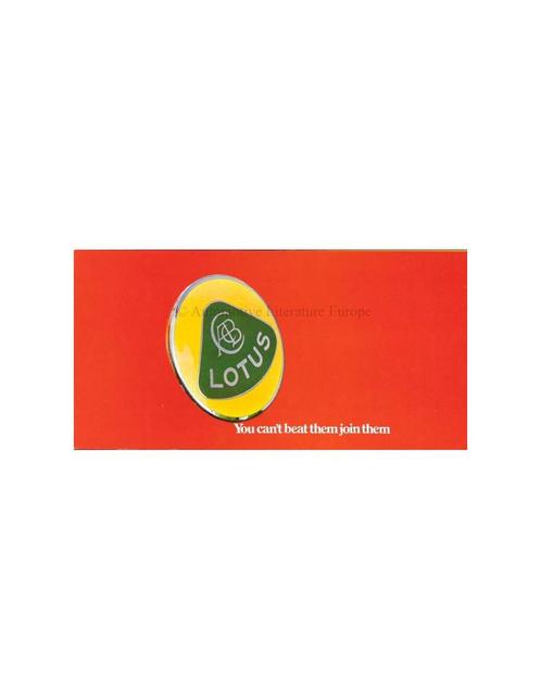 1971 LOTUS PROGAMMA BROCHURE ENGELS, Boeken, Auto's | Folders en Tijdschriften
