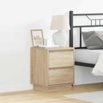 vidaXL Nachtkastje 2 pcs Sonoma eiken 39 x 34.5 x 50 cm, Huis en Inrichting, Minder dan 45 cm, Verzenden, Nieuw, Minder dan 55 cm