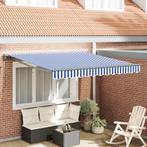 vidaXL Inklapbaar Zonnescherm Blauw en Wit 350x250 cm, Tuin en Terras, Zonneschermen, Verzenden, Nieuw