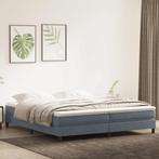 vidaXL Boxspring met matras fluweel donkergrijs 180x220 cm, Verzenden, Nieuw, Grijs, Stof