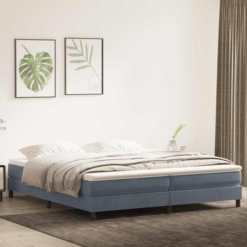 vidaXL Boxspring met matras fluweel donkergrijs 180x220 cm, Huis en Inrichting, Slaapkamer | Bedden, Grijs, Nieuw, Stof, Verzenden