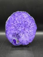 XL Crystal Agate plaat + standaard - Hoogte: 24 cm -, Verzamelen, Mineralen en Fossielen