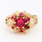 Ring - 18 karaat Geel goud - 1.33ct. tw. Robijn, Sieraden, Tassen en Uiterlijk, Ringen, Nieuw