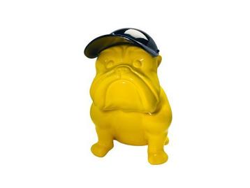 Veiling - Uniek Pop Art | Grote Gele Bulldog Sculptuur met P beschikbaar voor biedingen
