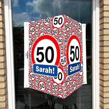 XXL Raambord 50 jaar Sarah – feestelijk én snelle levering beschikbaar voor biedingen