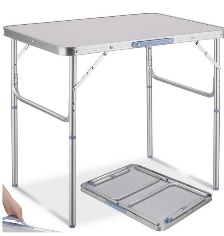 Inklapbare Campingtafel/Verstelbaar (75 x 55)26-56 hoogte., Caravans en Kamperen, Kampeermeubelen, Nieuw, Verzenden
