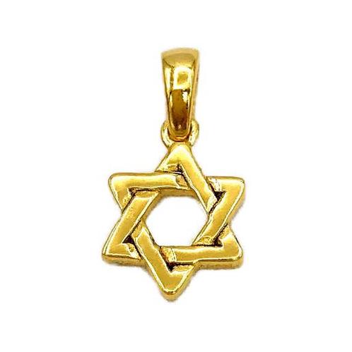Davidster hangertje van zilver verguld met geelgoud, klei..., Sieraden, Tassen en Uiterlijk, Kettinghangers, Verzenden