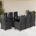 vidaXL 9-delige Tuinset poly rattan zwart, Tuin en Terras, Tuinsets en Loungesets, Nieuw, 8 zitplaatsen, Tuinset, Verzenden