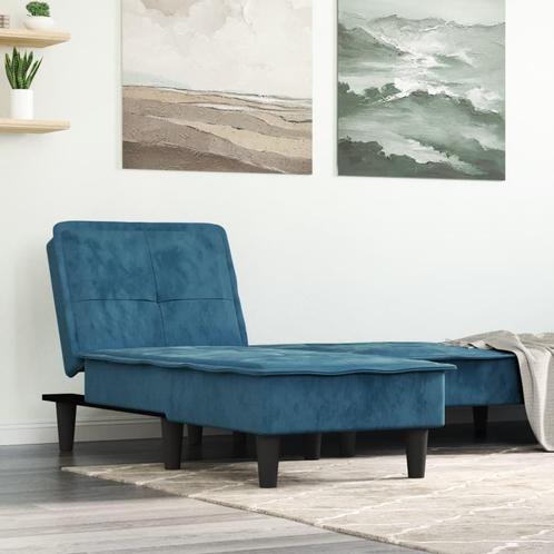 vidaXL Chaise longue fluweel blauw, Huis en Inrichting, Banken | Sofa's en Chaises Longues, Nieuw, Verzenden