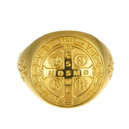Ring met amulet - 18 karaat Geel goud, Sieraden, Tassen en Uiterlijk, Antieke sieraden