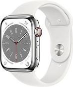 Apple Watch Series 8 45 mm kast van zilverkleurig roestvrij, Verzenden, Gebruikt