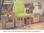 Leren eetkamerstoel Retro - Hermes Lime (felgroen) -, Huis en Inrichting, Stoelen, Overige kleuren, Nieuw, Leer, Ophalen of Verzenden