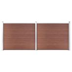 vidaXL Schuttingpanelenset 353x146 cm HKC bruin, Tuin en Terras, Schuttingen, Verzenden, Nieuw, Kunststof, 1 tot 2 meter